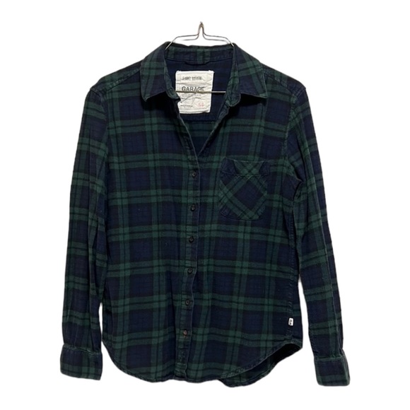 Garage Flannel Shirt in Green and Blue - Picture 1 of 9